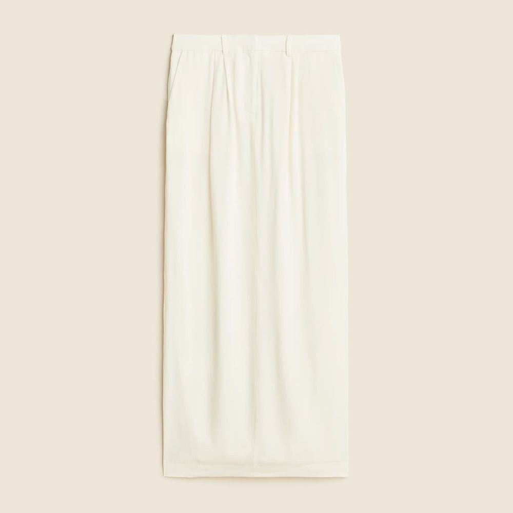 NWT J CREW Trouser maxi skirt in viscose crepe in Ivory - Picture 6 of 8